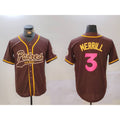 San Diego Padres #3 Jackson Merrill Brown Cool Base Stitched Baseball Jersey