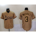 San Diego Padres #3 Jackson Merrill Tan 2023 Cool Base Stitched Baseball Jersey