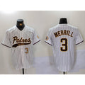 San Diego Padres #3 Jackson Merrill White 2023 Cool Base Stitched Baseball Jersey
