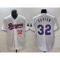 Texas Rangers #32 Evan Carter Number White 2023 World Series Champions Cool Baseball Jersey