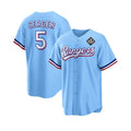 Texas Rangers #5 Corey Seager Blue 2023 World Series Stitched Baseball Jersey