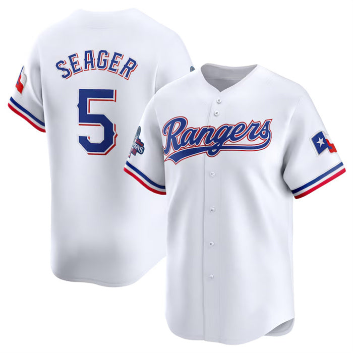 Texas Rangers #5 Corey Seager White 2023 World Series Champions Stitched Baseball Jersey