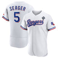 Texas Rangers #5 Corey Seager White 2023 World Series Flex Base Stitched Baseball Jersey