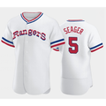 Texas Rangers #5 Corey Seager White Throwback Stitched Flex Baseball Jersey