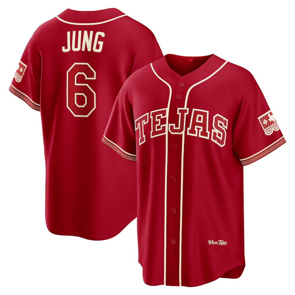 Texas Rangers #6 Josh Jung Red 2026 City Connect Stadium Baseball Jersey